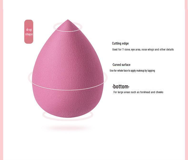 Mjuk sminksvamp i äggform för dubbel användning, för torr och våt applicering