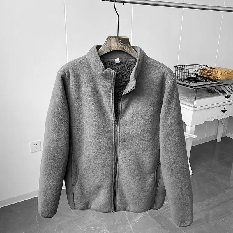 Youth Winter Solid Color Outdoor Windproof Jacket with Stand-up Collar, Soft, Casual, and Warm