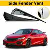 Gloss Side Black Fender Type-R Cover Fit Vent Honda Air Civic 2016- Wing T