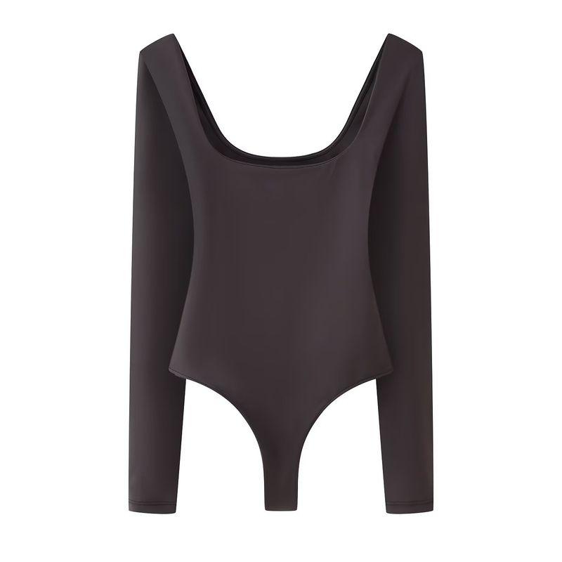 Kaslead New Women Clothes Western Style Fashion Simple Square Collar Nylon Jumpsuit 5039386 800