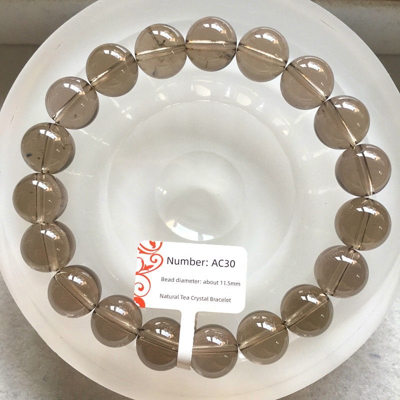 

Натуральный браслет из чайного кристалла, браслет из цитрина, женский браслет из дымчатого кристалла, мужской браслет из чайного кристалла, кристальные украшения, подарок, одна вещь - одно фото AC30 diameter: 11.5mm