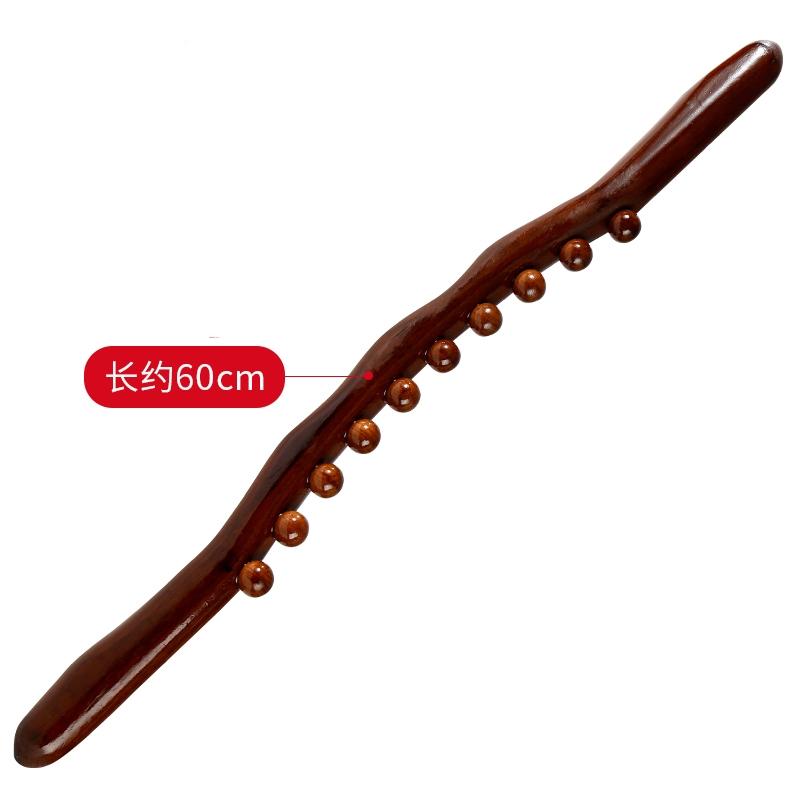 Premium Guasha Wood Stick Massage Tool with 31 Beads for Body Sculpting Fascia Release Lymphatic Drainage Natural Wood Massager
