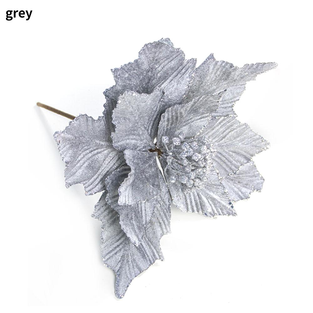 Glitzer-Weihnachtsblumenkopf Rayonblume DIY Weihnachtsbaumdekoration Neujahrsdekoration