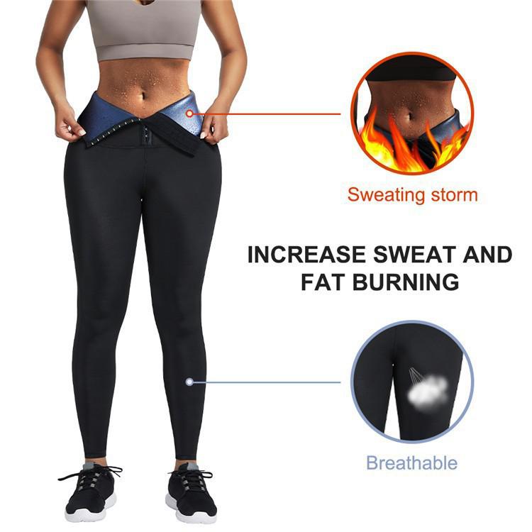 Women's High-Waist Tummy Control Sweat Pants with Hip-Lifting and Row Button Design