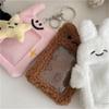 Plush Photocard Holder Rabbit Bear Photo Card Holder with Keychain Bag Pendant
