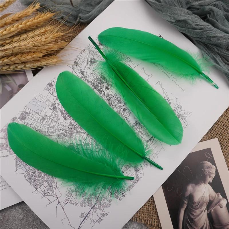 15-20cm Hard Stick Goose Feathers Natural Swan Pluma Handicraft Accessories Colorful Dream Catcher Feather Decoration