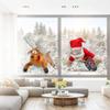 IN-STOCK 3D Crashing Santa Elk Animated Christmas Decoration, Funny Party Window Decoration Ornament with Glass Shard Sticker