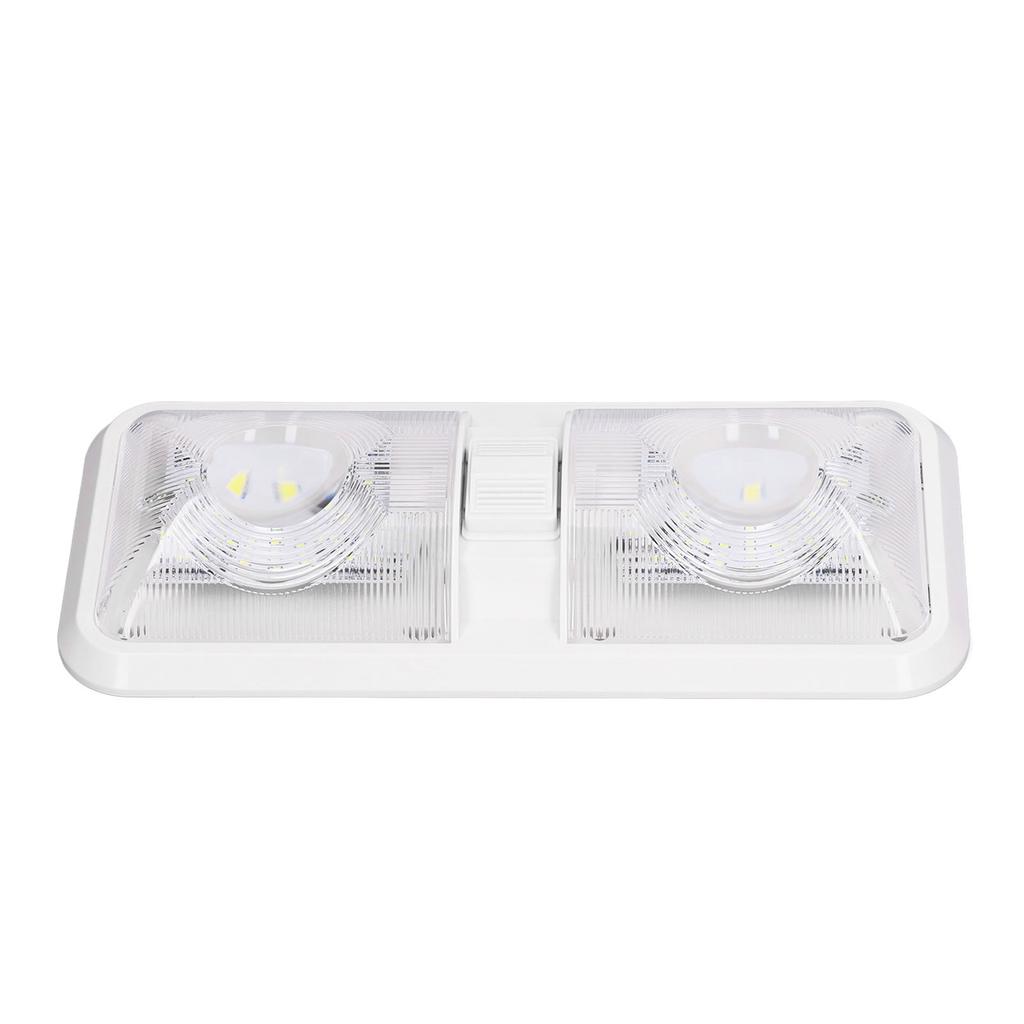 RV Interior Light 2 Dome LED Ceiling Light 600lm with 3 Way Switch DC 12V for Boat Yacht Warm White Light 6500K