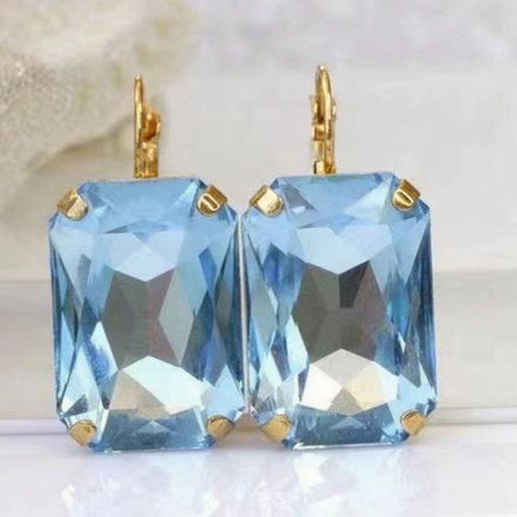 Wei Ya Bunte Edelstein Kupfer Diamant Ohrringe für Frauen