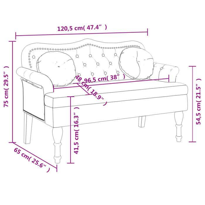 VidaXL Bench with Cushions, Sofa with Armrest and Backrest, Bench with Wooden Legs, Living Room Seat, 372149