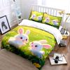 Cute Rabbit Trio Decoration Set Soft Comfortable Duvet Cover Bedding Set Included 1*Duvet Cover & 2*Pillowcases, Gift