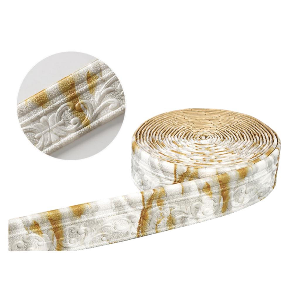 1PC 10m/393.7inch 3D Self Adhesive Sticker Wall Trim Line Skirting Border Decor Household Living Room DIY TV Background Stickers