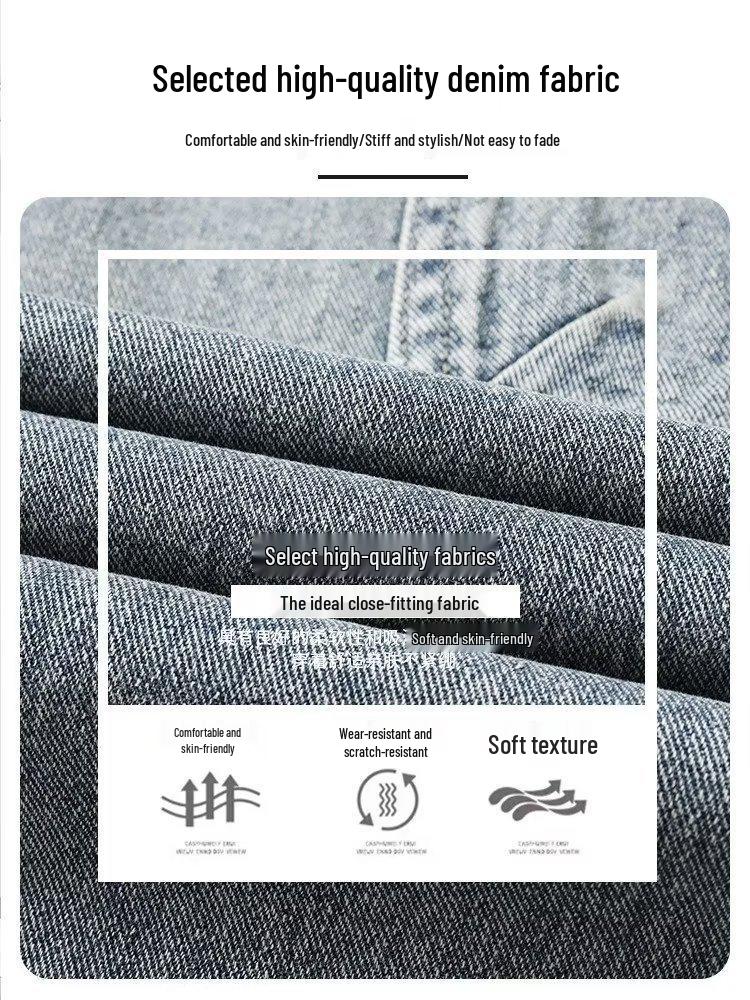 Men's Trendy Distressed Wide-Leg Jeans - Casual All-Match Straight Loose Fit for Spring and Autumn