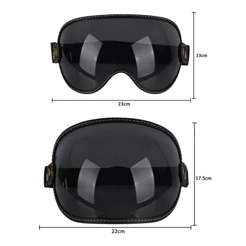 Uchoose Adatta a Tutti Casco Integrale Mezzo Casco Moto Vintage Retro Scudo Bolla Visiera Lente Occhiali da Sole Occhiali Accessori
