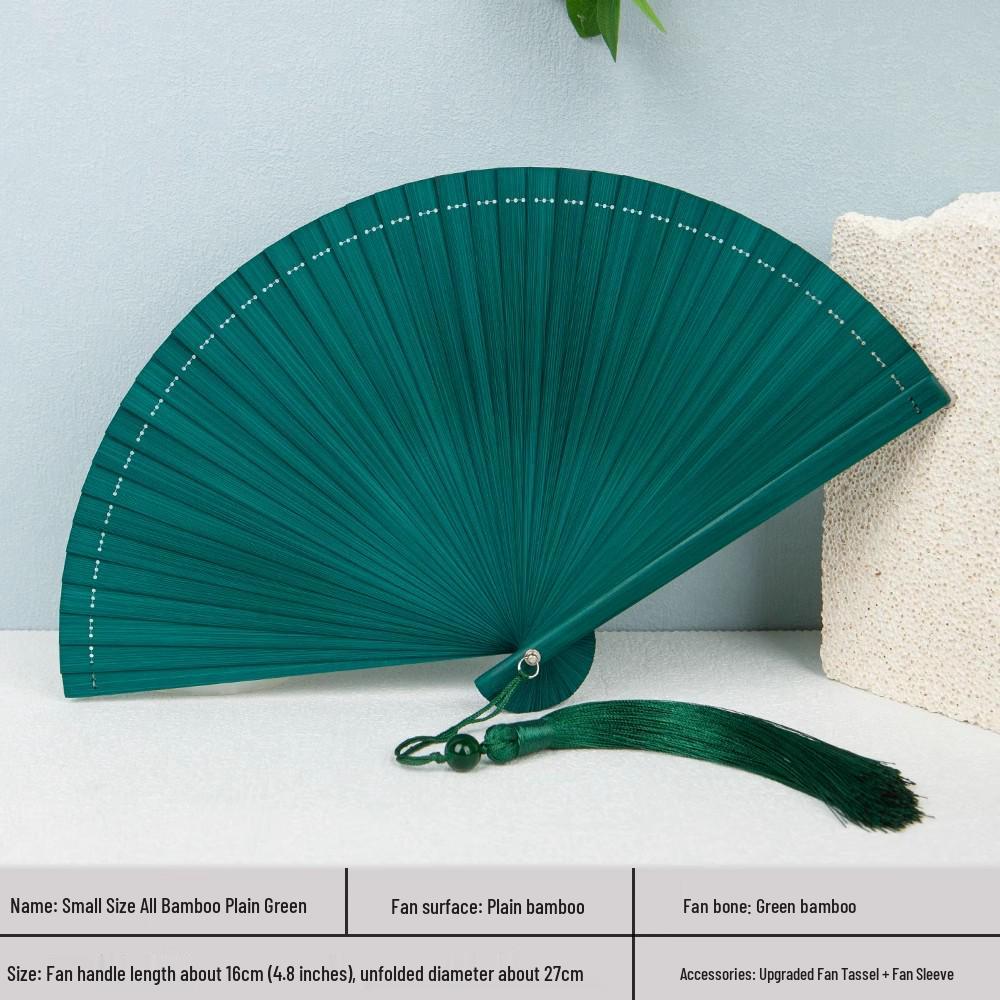 Bamboo Folding Fan: Portable Chinese Style for Summer, Cheongsam, Hanfu, and Children's Dance