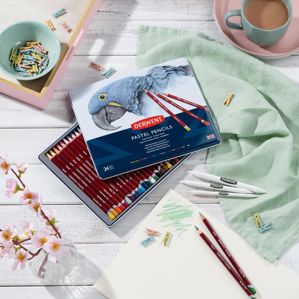 Derwent Ensemble de Pastels Colorés de 32992 Crayons, Crayons, 24,