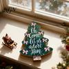 Festive Home Decor Accents Colorful Christmas Tree Tabletop Decor, Wooden Plaid Patterned Xmas Signs with Small Party Favors Merry Greetings,