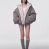 Winter Retro Fur Coat Women Padded Hooded Cotton-Padded Jacket Plush Casual Street Gothic Harajuku Oversize Coat
