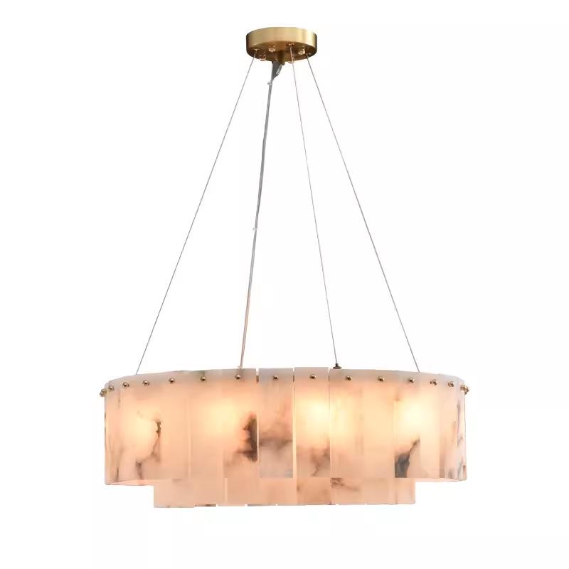 All-Copper Marble Downlight: Modern Minimalist Pendant for Living Room, Bedroom, Dining, or Bar.