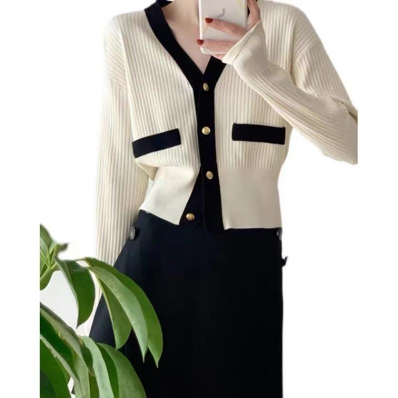 Autumn Long Sleeve V-neck Knitted Sweater Jacket Women's Cardigans Winter Slim Fit Single Breasted Sweater Cardigan Elegant Solid Lady Knitwear 25332