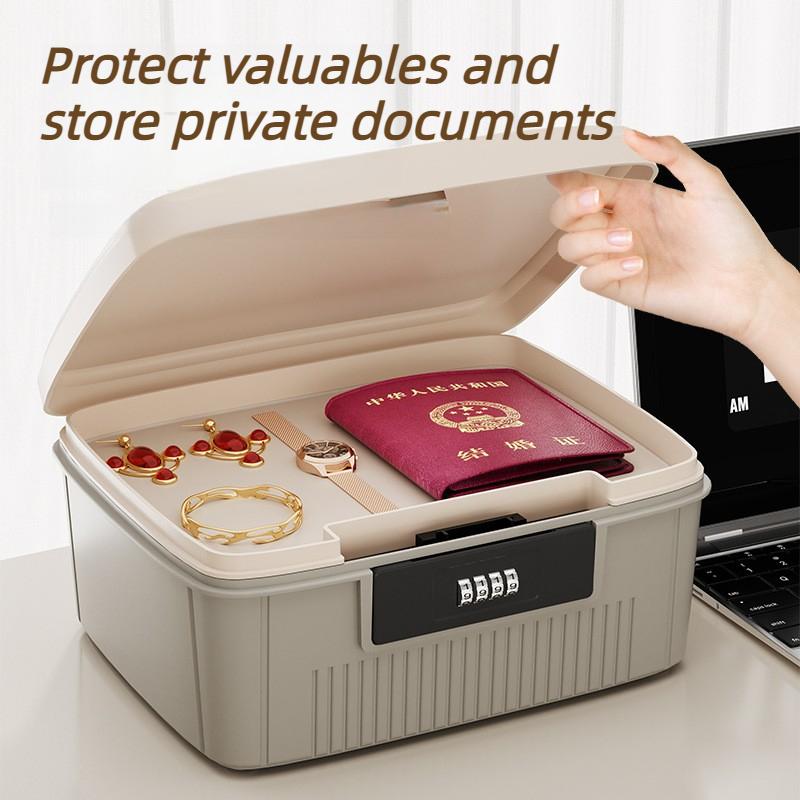 Password Storage Box Office File Storage Bins Bedroom Large Capacity Medicine Box with Lock Modern Home Storage Accessories