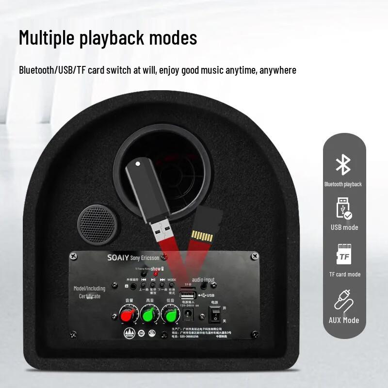 Soaiy D-Series Car Audio Subwoofer Bluetooth Speaker