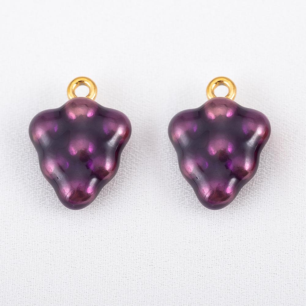 2pcs Stainless Steel Enamel Cute Strawberry Banana Corn Grape Cherry Charms Gold Plated DIY Bracelet Earrings Jewelry Findings