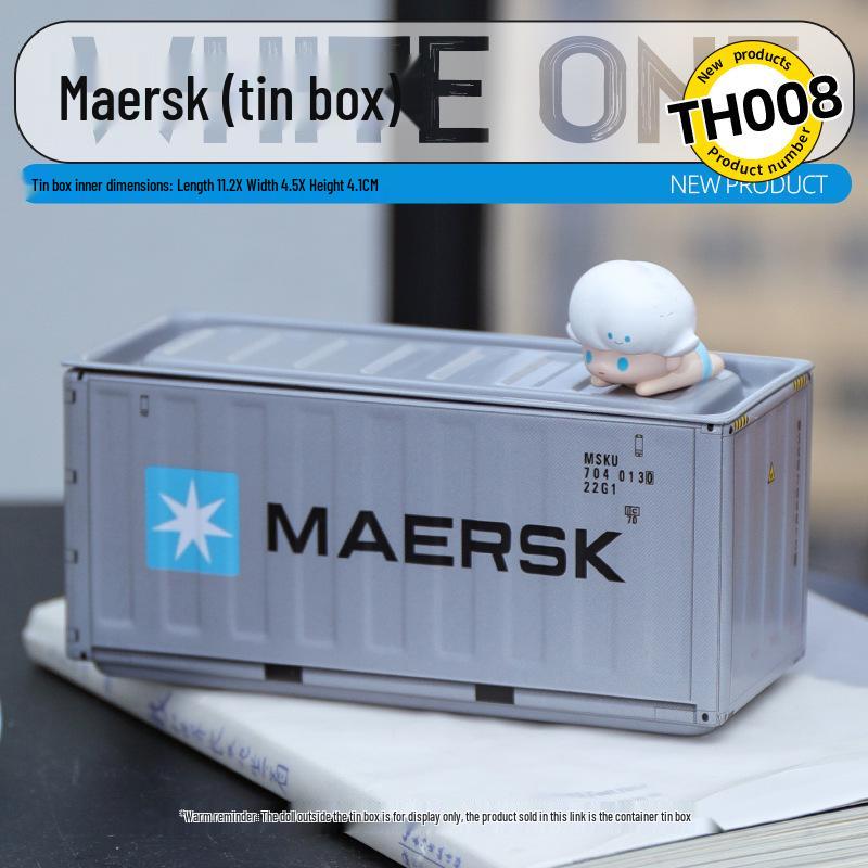 Miniature Tinplate Shipping Container Display Box for Figurines - Trendy Collectible Ornament & Storage Gift