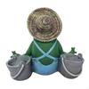 Meditations Frogs Gardener Statue For Serenes Living Room Garden Decoration Waterproof Resin Craft Figurine Ornament HX6C