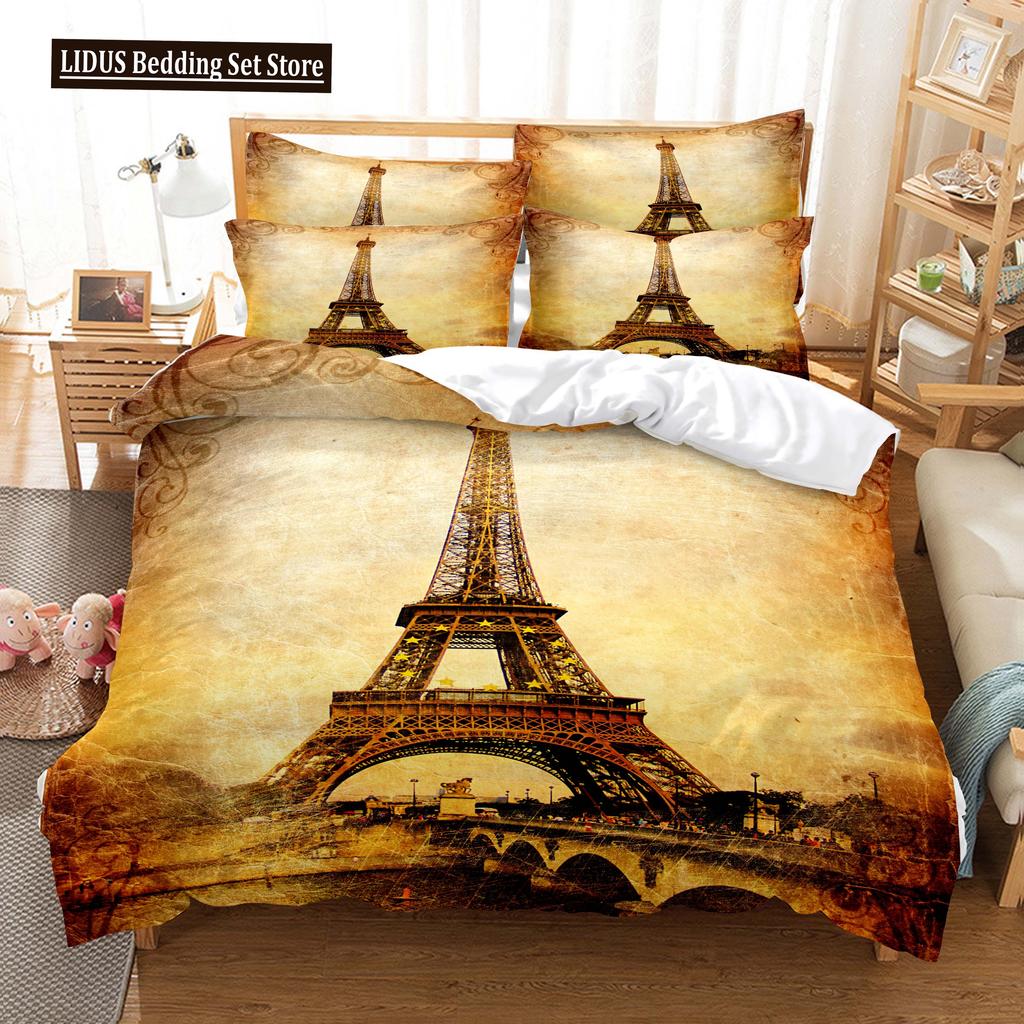 Building Famous Landscape Bedding Set For Bedroom Soft Bedspreads For Bed Home Comfortable Polyester Duvet Cover With Pillowcase