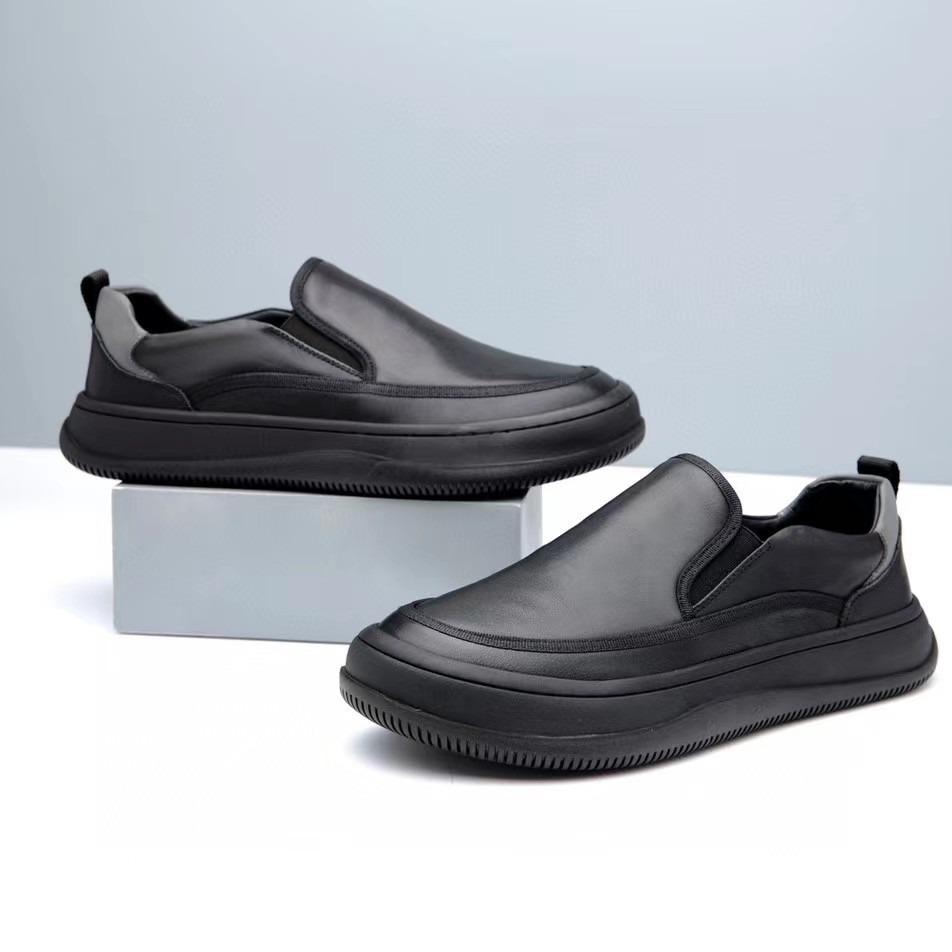 Skórzane buty męskie Miękka podeszwa Miękka powierzchnia Męskie mokasyny jednopedałowe Wiosna Męskie czarne Biznesowe codzienne skórzane buty