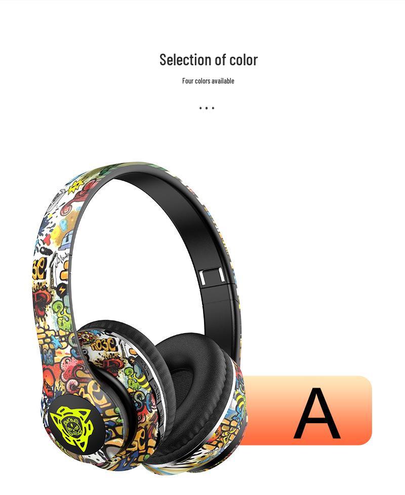 P35 Head-mounted Bluetooth Earphones: Wireless Luminous Graffiti-Style Stereo Sports Headset