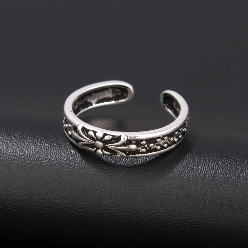 Vintage Silver Big East Gate Cross Ring Female Croix Punk Trend Men'S And Women'S Open Index Finger Ring