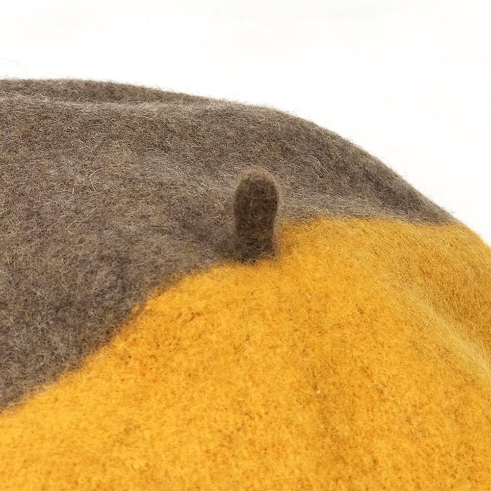 Female Winter Hats Double Color Matching Beret Cap Fashion Soft Cashmere Hats