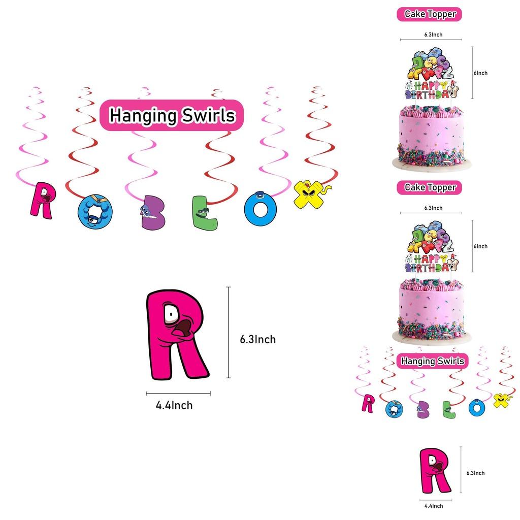 Magical Alphabet Lore Theme Balloon Pull Flag Set Birthday Party Decor Decorations Supplies