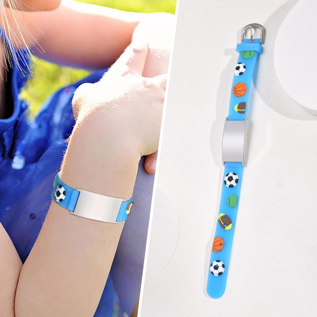 Butterfly Chain Girl Boy Bracelet Personalized Gift, Custom Name ID Silicone Wristband, Free Engrave ID Bracelet Adjustable