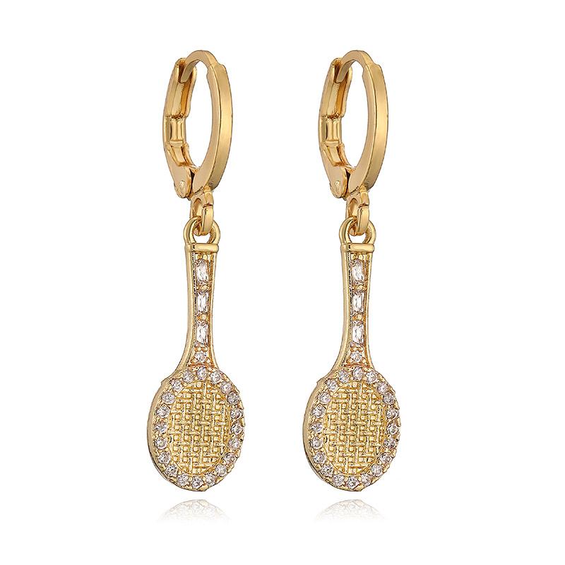 HECHENG, Small Pendant Earrings Shell Flower Sports Sweet and Cute Women's Zircon Party Earrings 1 Pair