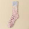 3Pairs Thickened Floor Plush Socks Stripe Mid Tube Socks Women Kawaii Coral Fleece Socks  Autumn