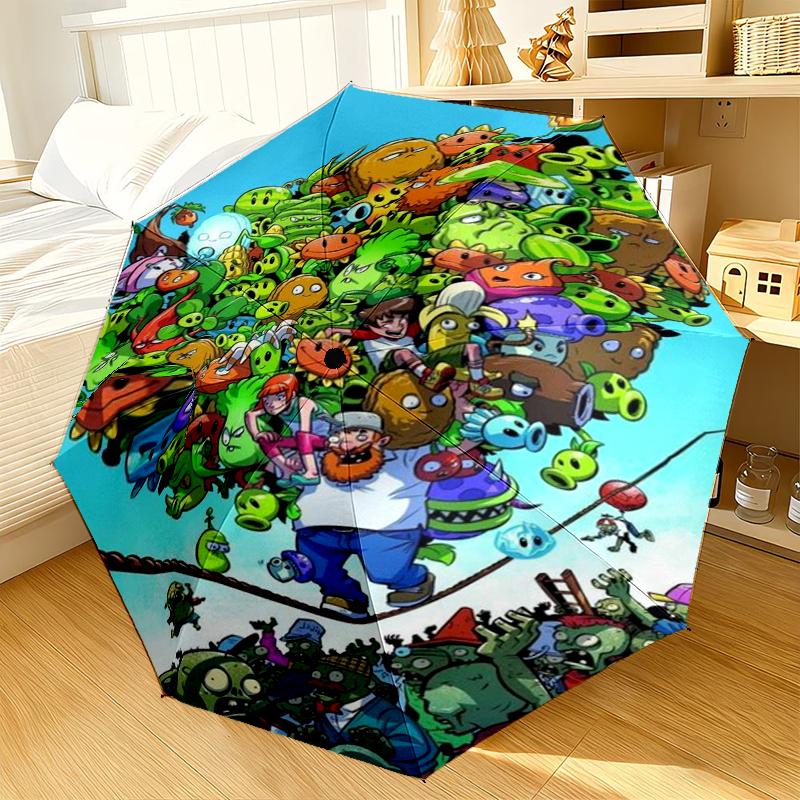 Vibrant Battle Zombies Umbrella 8-Frame for Travel, camping, Casual Lightweight Portable Umbrella, Essential for every family Holidays Gift