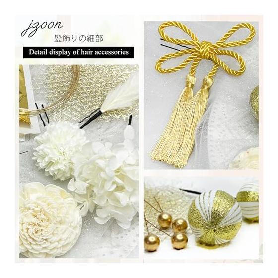 [JZOON] Hair Accessories for Coming-of-Age Ceremony, 10 Colors, Dried Flowers, Artificial Flowers, Mizuhiki Cord, Hair Ornaments, Wadamama, Baby's