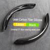 2pcs Laser Carbon Fiber Silicone Car Steering Wheel Cover Breathable For Toyota Land Cruiser Prado Lexus GX470 J120