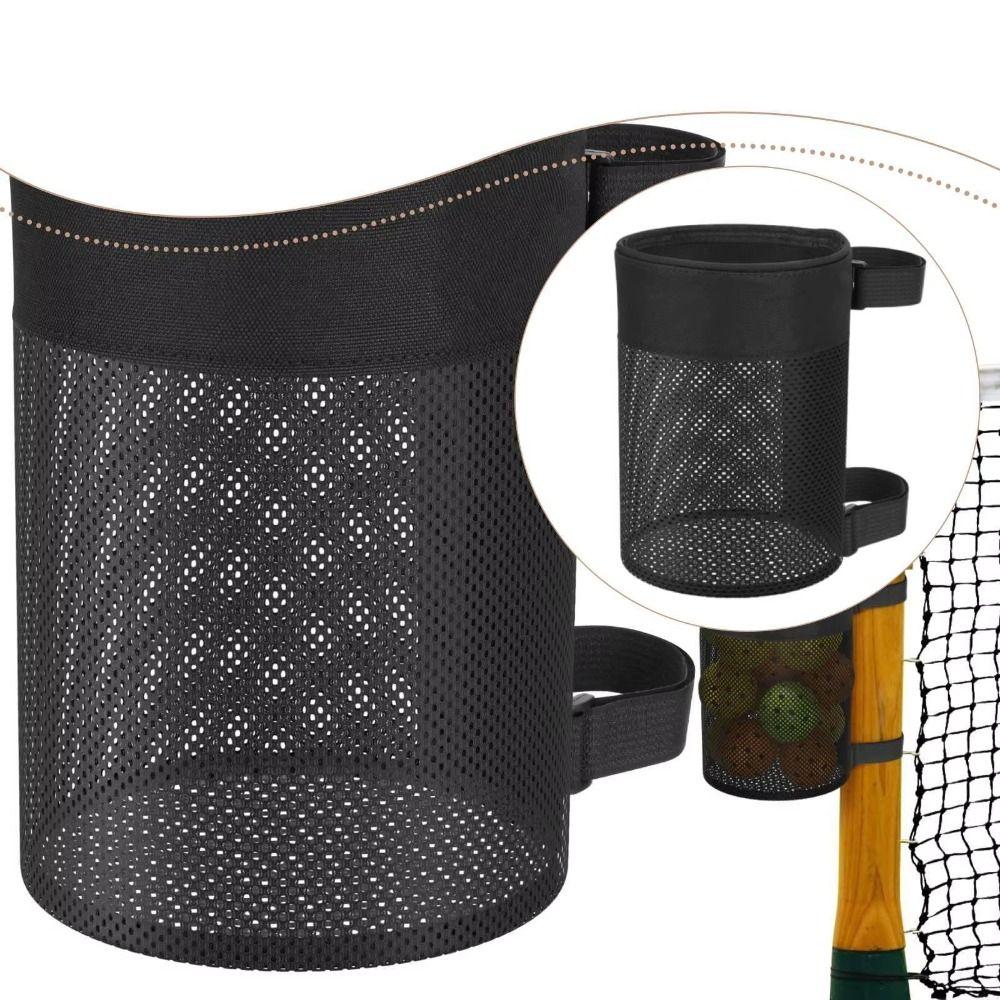 Foldable Pickleball Ball Holder Black Ball Storage Pouch Tennis Hanging Organizer Athletes