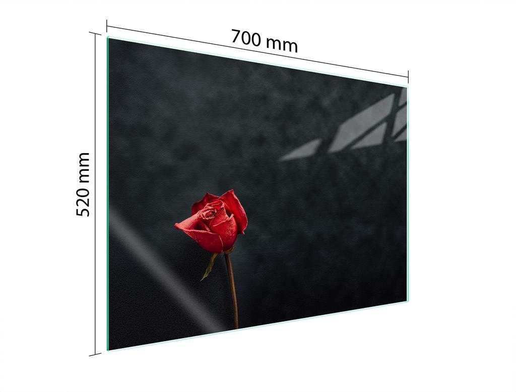 Glass Protective Plate for the Stove 70x52 Rose
