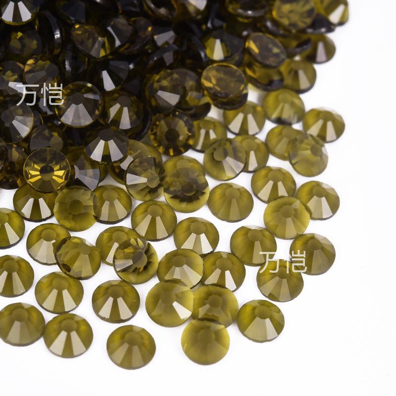 Grüner Diamant-Nagelbohrer mit flachem Boden, Glaskristall mit silbernem Boden, Handyhüllen-Zubehör, Aufkleber, Diamant, DIY-Strass-Schmuckzubehör