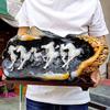 Imitation Jade Shoushan Stone Carving: Eight Horses Ornament for Living Room Decor