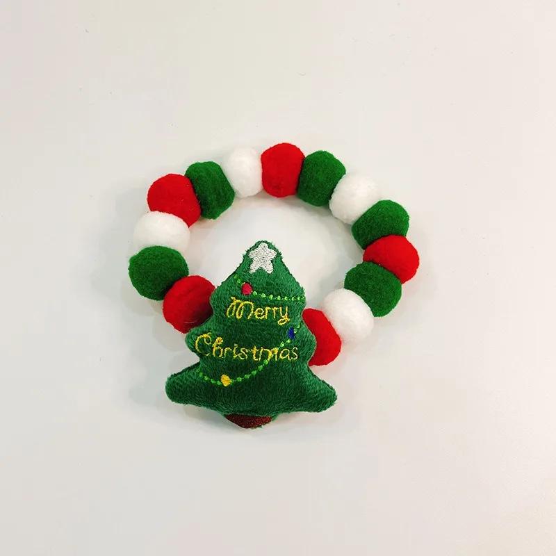 Christmas Pet Dog Bow Tie Hair Ball Necklace Collar Snowman Deer Pet Dog Cat Bowties Neckties Hat Dog Grooming Accessories