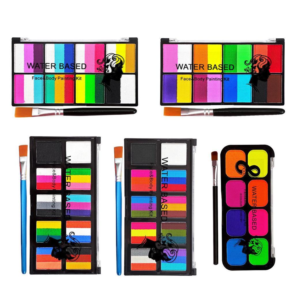Multicolor Water-Soluble Face and Body Paint Set for Kids' Opera and Face Painting