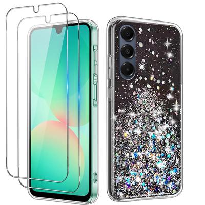 3IN1 Glitter Bling Case Cover FOR Samsung Galaxy A17 5G / A17 Phone Case +2PCS Tempered Glass Screen Protector Phone Case