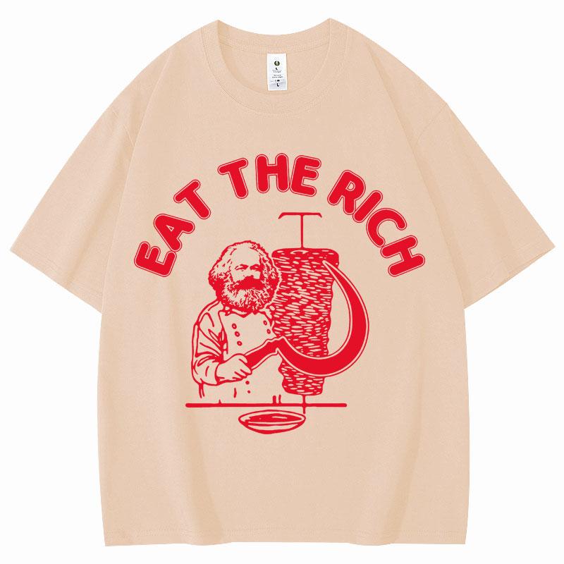 Funny Eat The Rich Doner Kebab Graphic T Shirts High Quality Fashion Short Sleeve T-shirt Men Women Casual Pure Cotton T-shirts