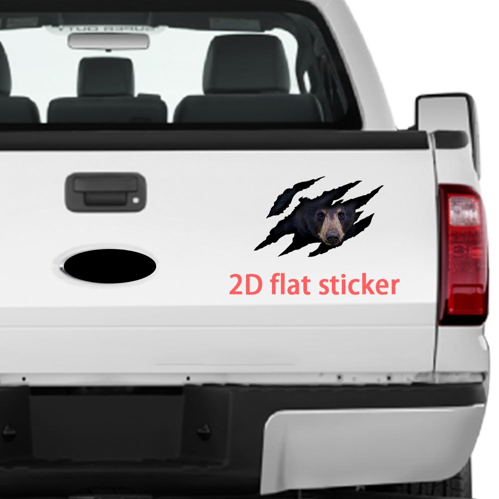 1PC 2D Flat Stickers Bear Animal Car Stickers Luggage Refrigerator Wall Stickers Laptop Toilet Stickers